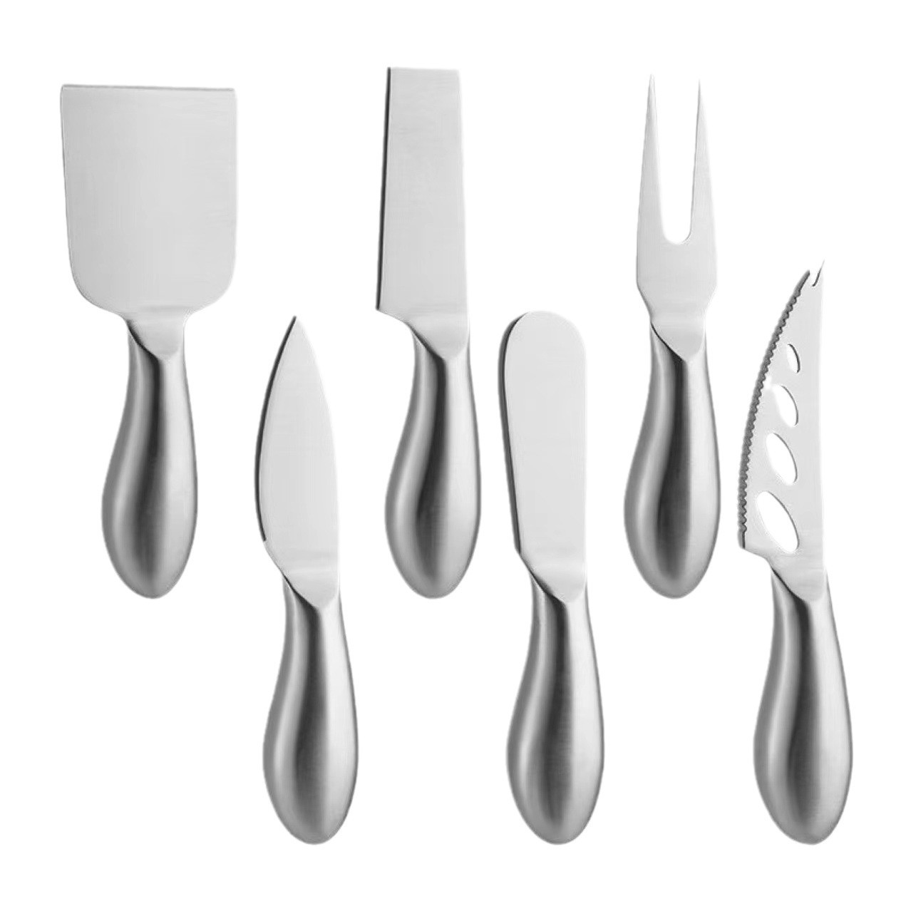 Stainless Steel Hollow Handle Cheese Knife Set Cheese Butter Fork Kitchen Knife, Fork and Spatula Baking Tools in Stock