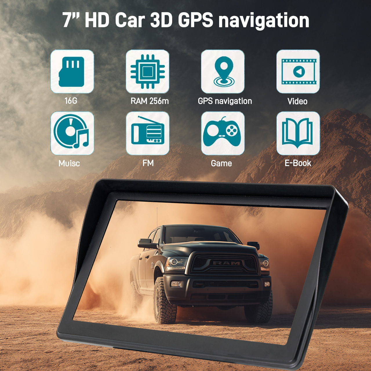 7 inch GPS navigator intelligent planning route speeding alarm cross-border hot export Europe North America Japan