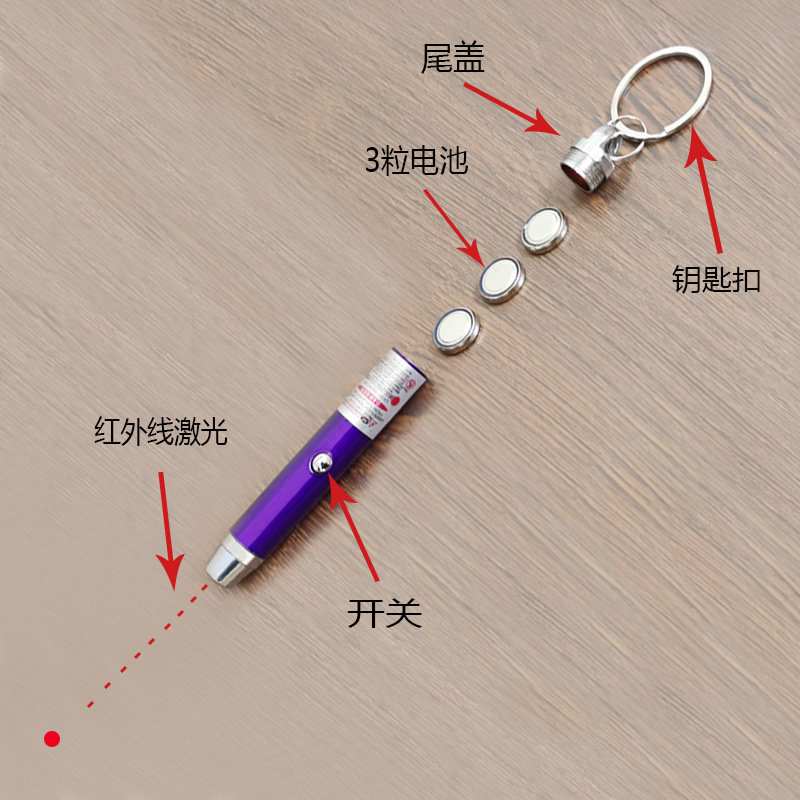 Mini infrared laser flashlight cat laser pointer button battery long life cat stick laser teaching pen