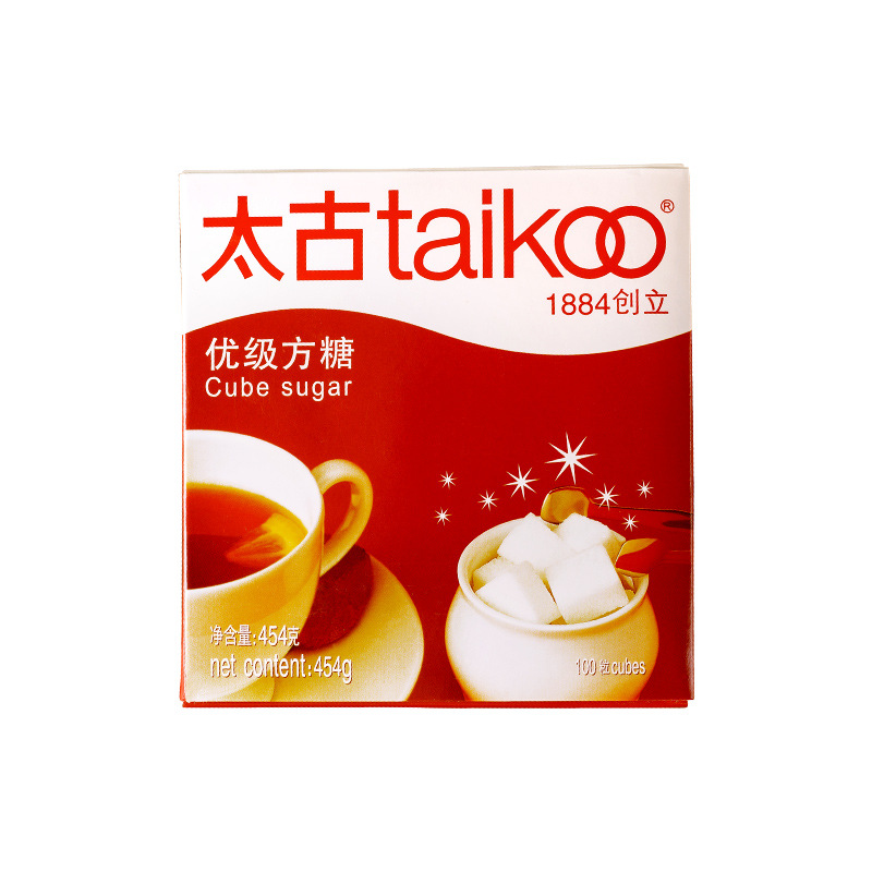 Taigu cube sugar high quality white sugar pure black coffee mate milk tea cube sugar block coffee sugar 450g/100 tablets