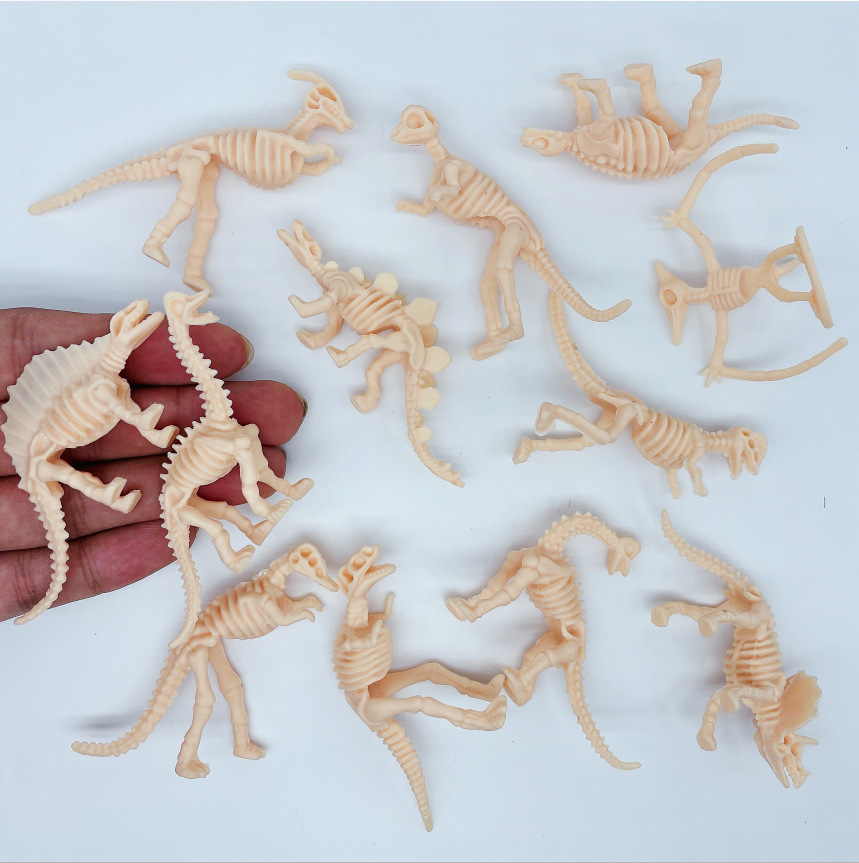 Cross-border simulation soft rubber dinosaur skeleton children's toy archaeological excavation diy puzzle skeleton dinosaur skeleton wholesale