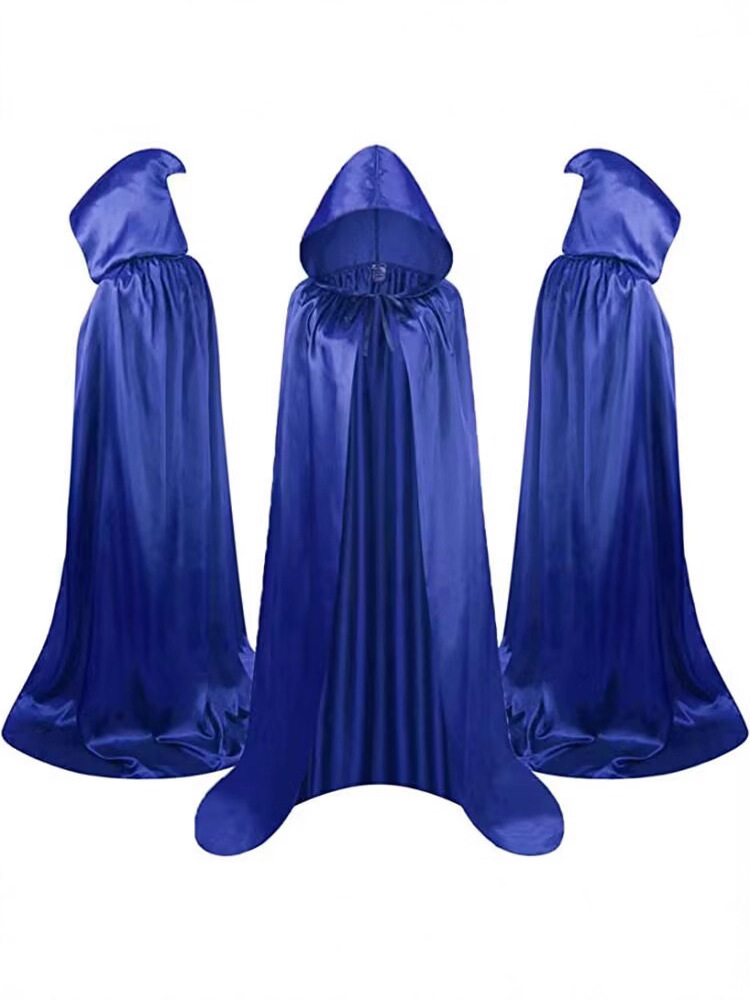 Halloween Cloak for Children and Adults Satin Cloak with Hood Black Death Cloak Cloak Black Cloak
