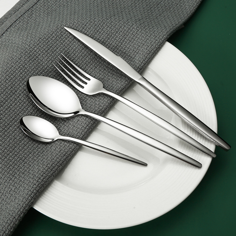 Набор столовых приборов из нержавеющей стали 410: нож для стейка, вилка и ложка, 4 компонента, домашняя посуда