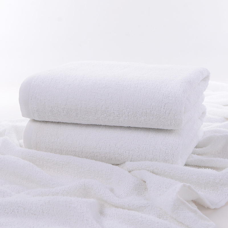 350g weak twisted yarn white bath towel hotel bath towel cotton bed making hotel beauty salon bath towel thickened wholesale