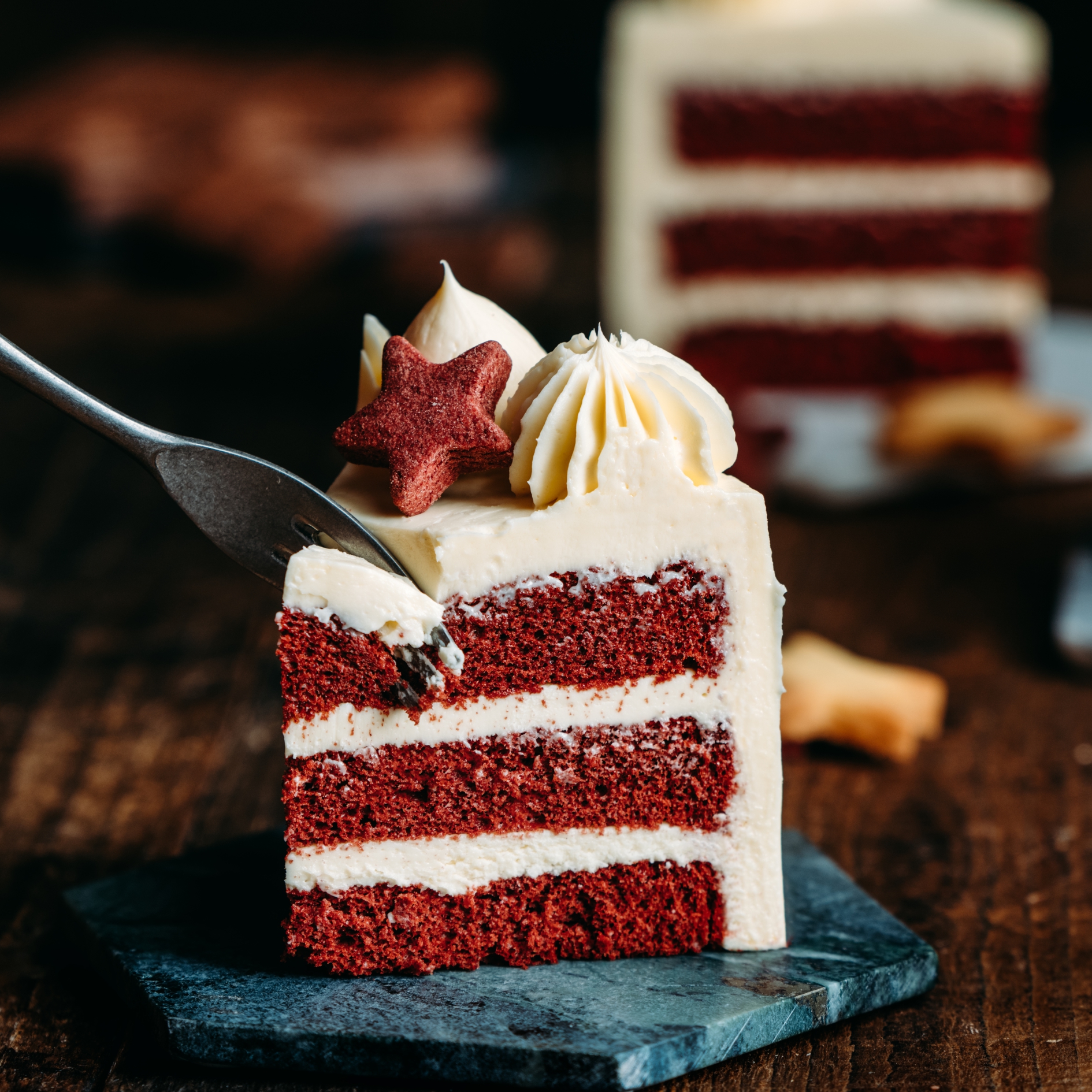 /Star Red Velvet Cheese Birthday Fresh Cake Animal Cream Double Layer Chengdu City Delivery No