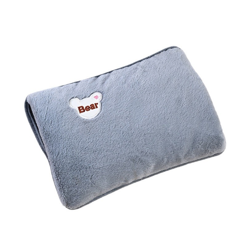 Bear Head Charging Hot Water Bag Embroidery Cartoon Free Dismantling and Washing Automatic Power-off Explosion-proof Hand-in English Hand-warming Baby Warmer