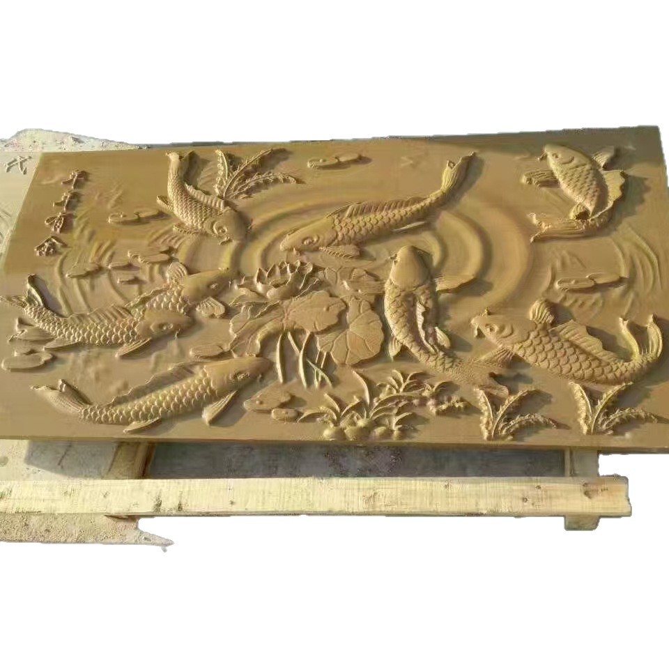 Shandong Yellow Sandstone Hard Yellow Sandstone Art Wall Carving Negative Carving and Relief