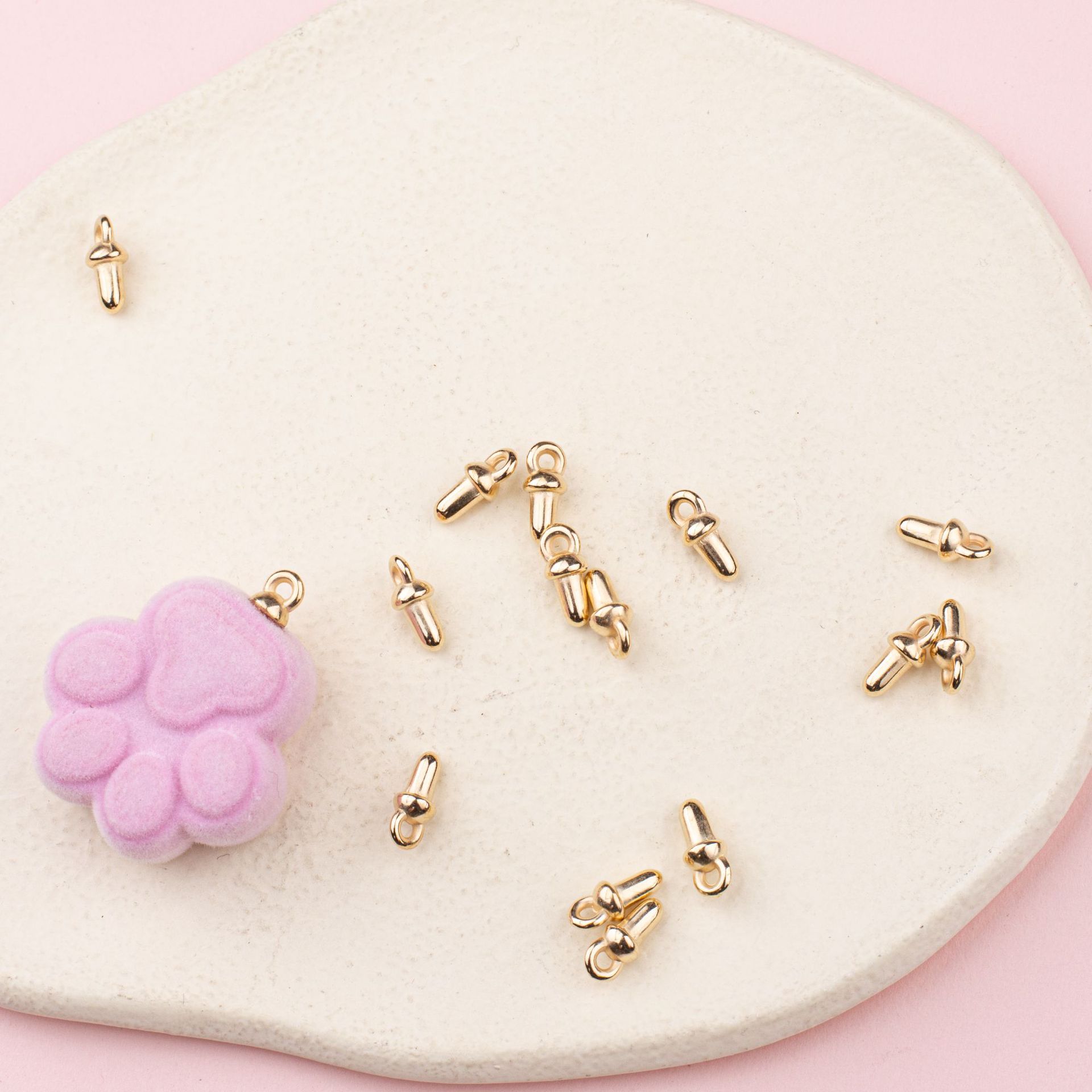 DIY Half-Hole Beads Handmade Jewelry Accessories Connector Horn Nail Fat Head Nail Ccb Plastic Fat Hat Nail Sheep Eye Nail