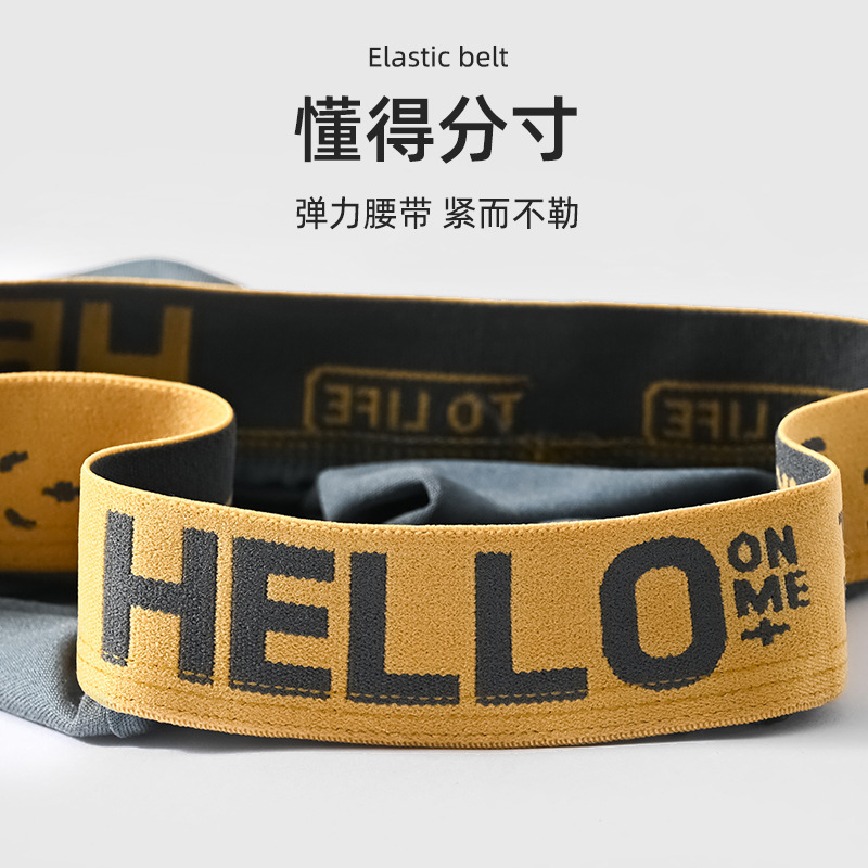 New underwear boys letters solid color men's triangle trend sexy breathable men's plus size sports pants wholesale