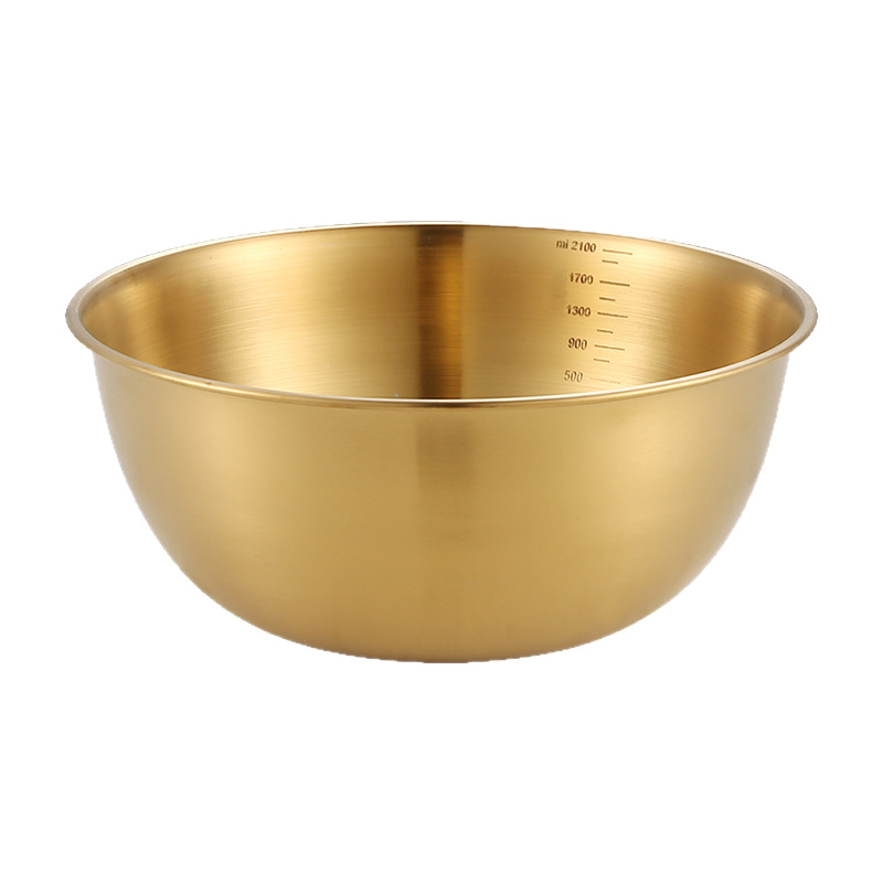 Thickened Stainless Steel Multi-Functional Cooking Basin Household Korean-Style Salad Bowl with Scale Egg Beater Basin and Noodle Multi-Purpose Basin