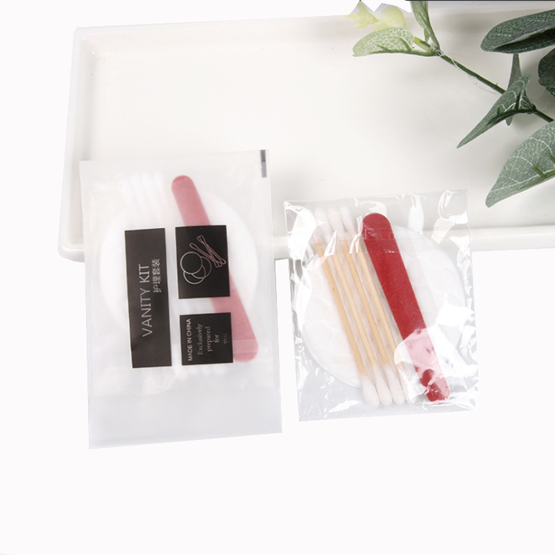 Hotel disposable cotton swab care package cosmetic cotton nail file set hotel supplies care package wholesale
