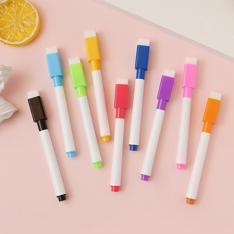 Office Whiteboard Pen Repeatedly Easy-To-Erasure Whiteboard Pen Writing Stationery Whiteboard Accessories Non-Magnetic Color Ink Whiteboard Pen