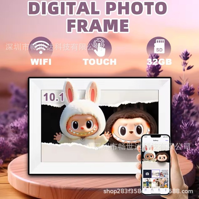 10-дюймовая цифровая фоторамка, 32 ГБ цифровой альбом, воспроизведение фотографий с мобильного телефона, WiFi, сенсорный экран