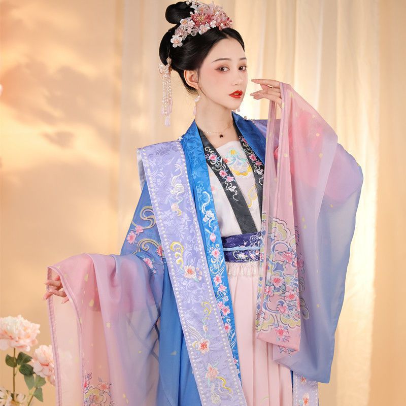 Shang Yun Xi-Qing Ping Le Song Dynasty Xia Yun Han Suit Women's genuine goods Original Pair-breasted Long Shirt Waist Skirt Ru Chinese Wind Summer