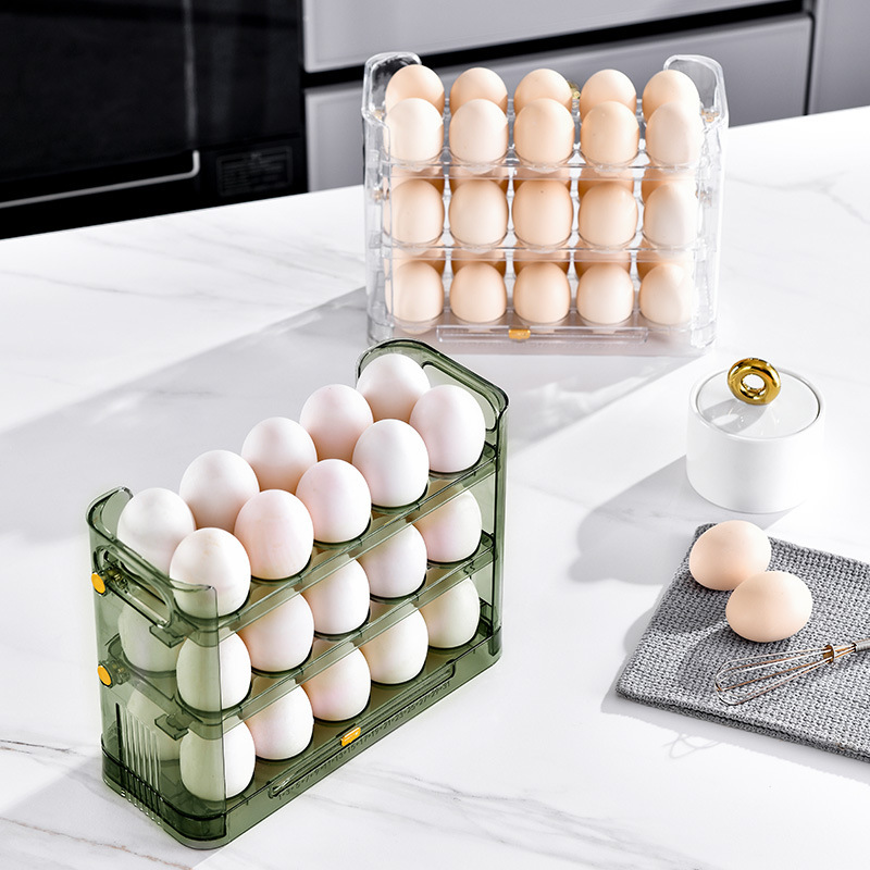 Side Egg Storage Box, Refrigerator, Special Crisper for Flipping Eggs, Food-Grade Egg Box