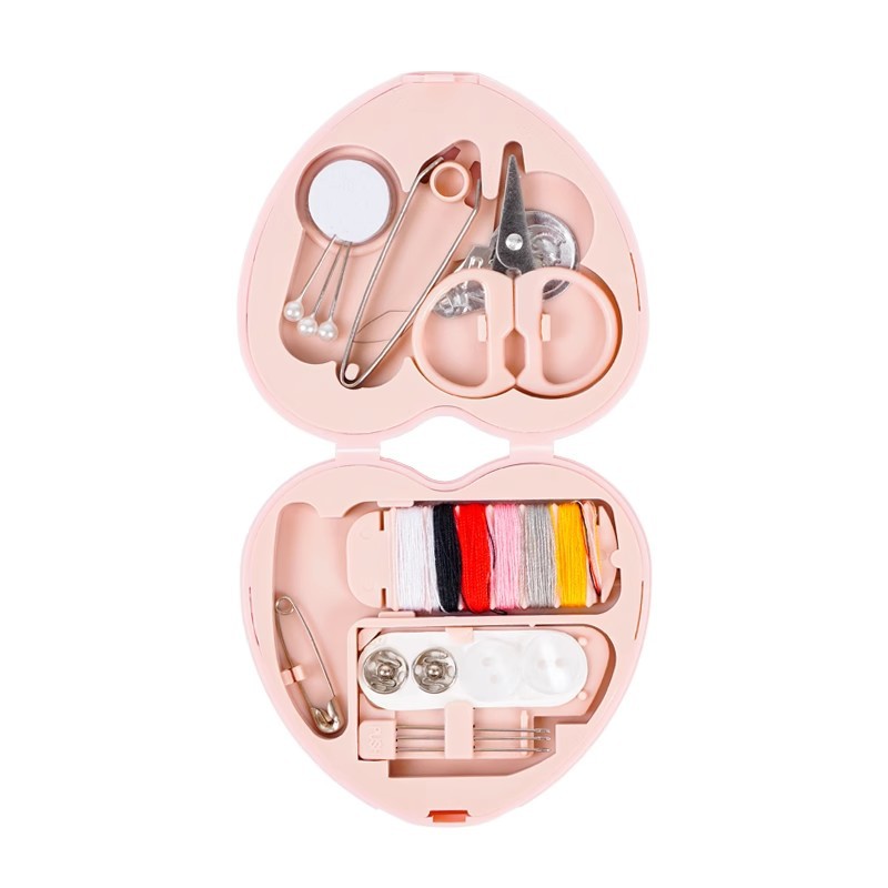 Heart-shaped mini sewing box multi-functional household portable suit student dormitory multi-color handmade sewing bag sewing box