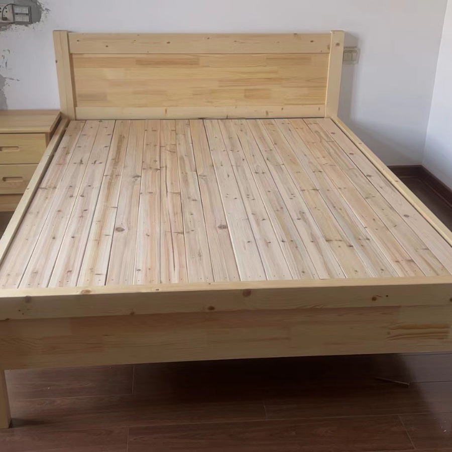 Сосна 1.2 м, полная кровать из массива дерева, современная простая 1.5 м 1 м, домашняя маленькая кровать, школьная, дубовая односпальная кровать