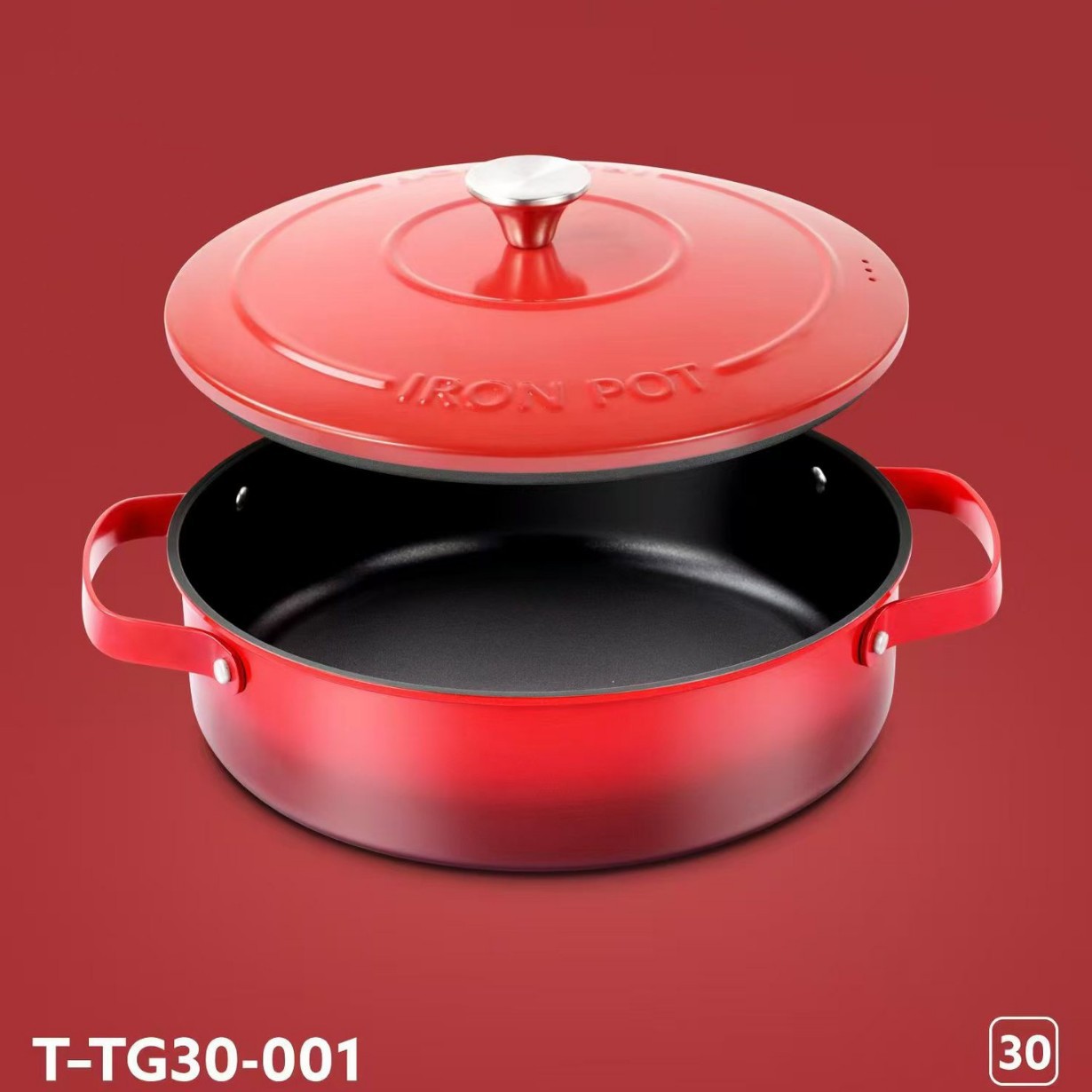 Эмальированная морепродуктовая кастрюля, многофункциональная, плоское дно, антипригарная, для газовой и индукционной плит