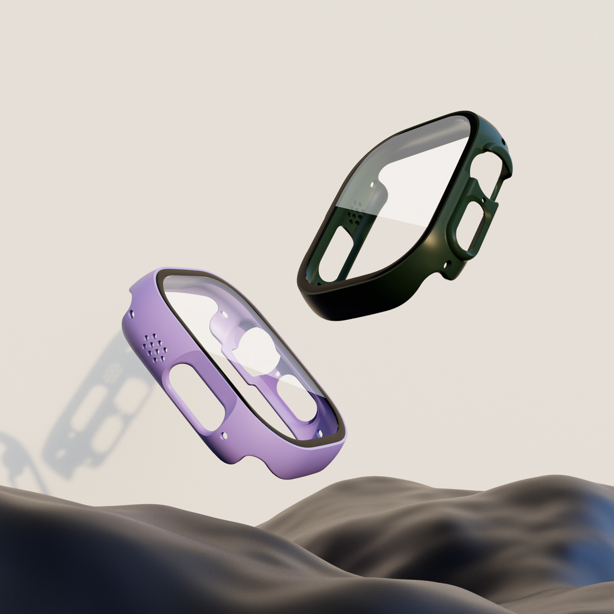 Suitable for Apple Watch 11 Full Series Apple Watch Cases, Pc Matte Spray-Coated Tempered Film Integrated Full-Cover Case