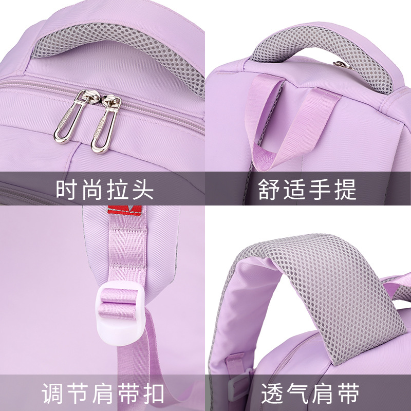 Primary school students pull-rod schoolbag girl six-wheel climbing children 2-6 grade 5 large capacity waterproof burden 7-12 years old