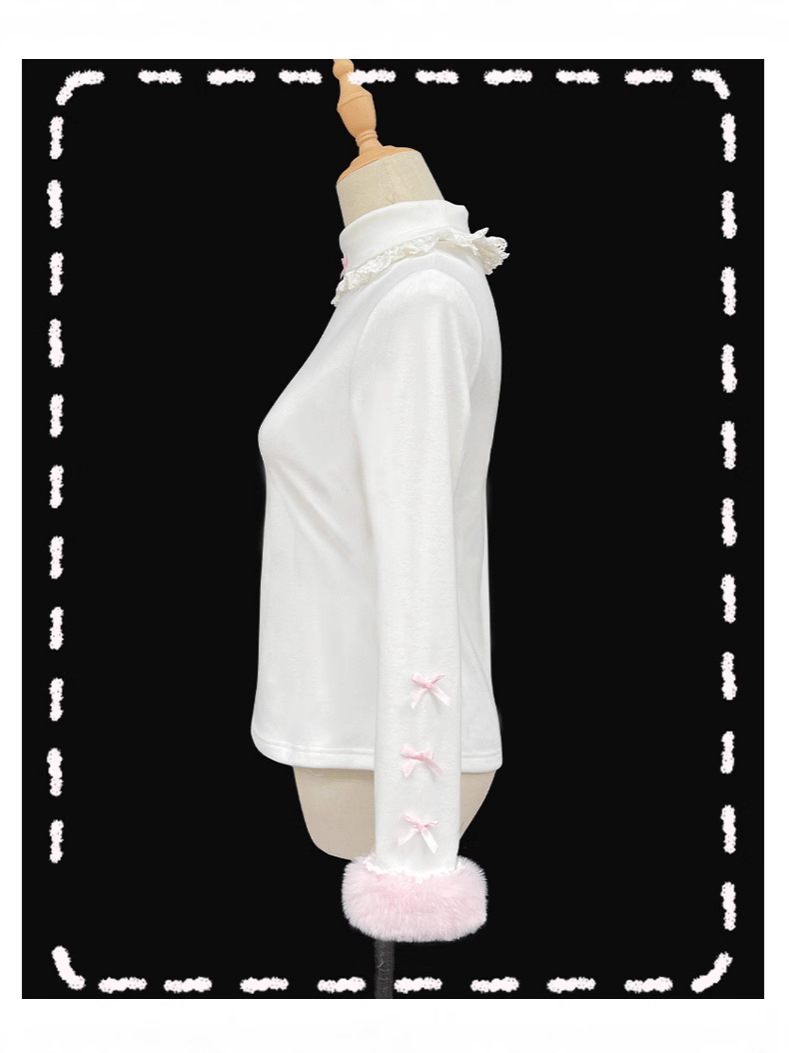 Lolita Inner Wear from Zhijinyuan [Soft Sweetheart] Upgraded Fabric, Soft and Skin-Friendly Warm Knitted Base Shirt