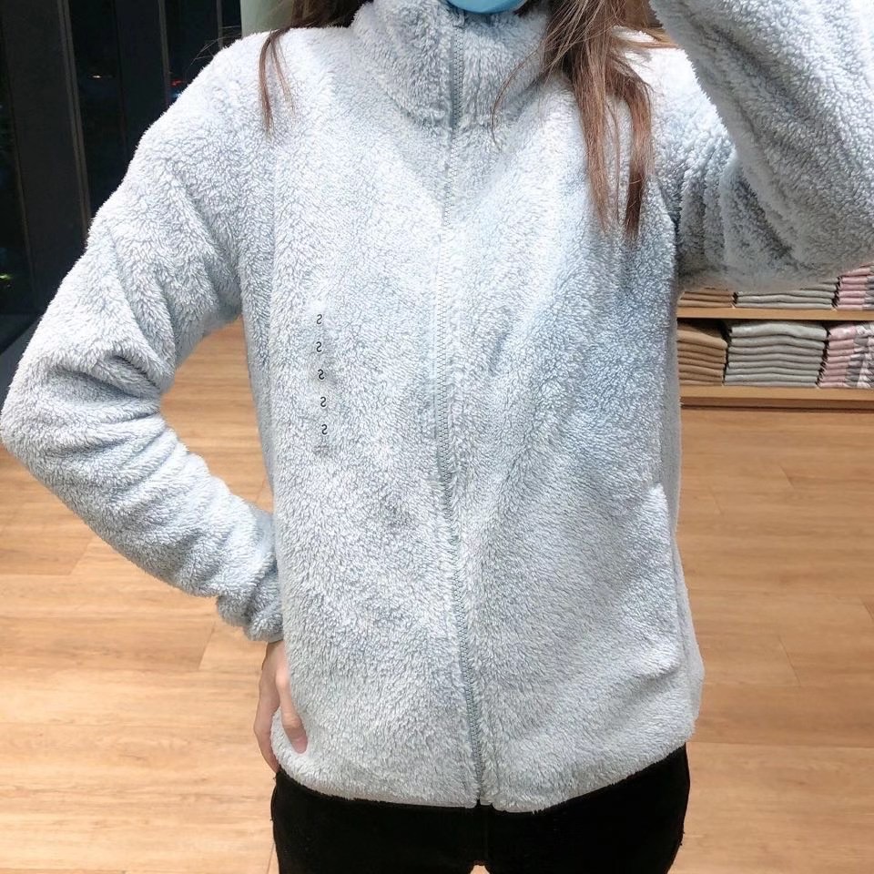 Japanese Single Autumn and Winter Women's Long-Staple Polar Fleece Jacket Long-Sleeved Cardigan Stand-Up Collar Warm Jacket 428330 449753