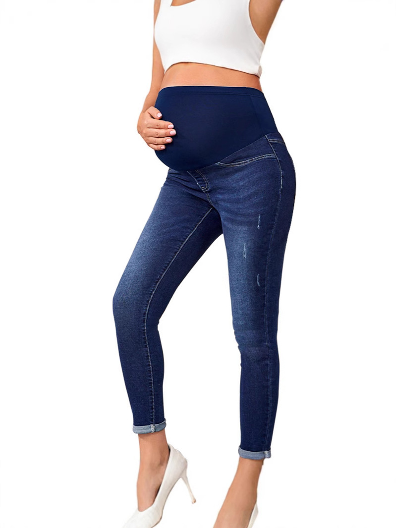 Джинсы для беременных, высокие, поддержка живота, эластичные, новый импорт, Amazon