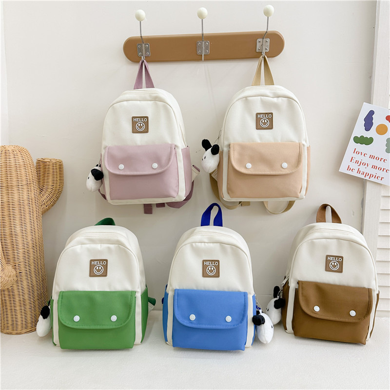 Fashion color children's shoulder bag kindergarten large capacity boys and girls school bag children's travel small backpack wholesale