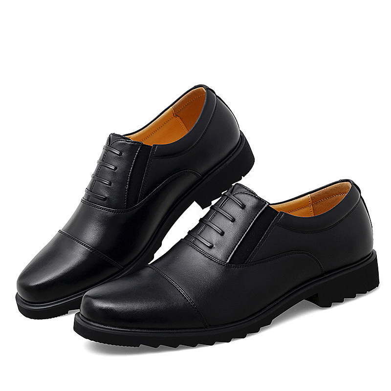 Men's Business Casual Leather Shoes, Three-Joint Security-Style Work Shoes, Black Soft-Soled Non-Slip Men's Shoes, Breathable and Comfortable