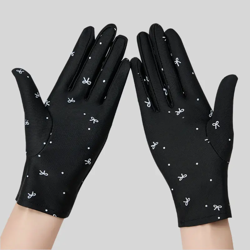 Summer all-finger light breathable cool sunscreen gloves ice spandex outdoor sports electric bike riding gloves women