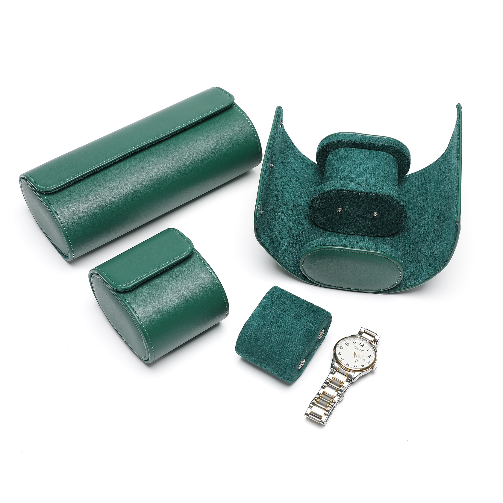 Factory In-Stock Genuine Leather Texture Nappa Pattern Pu Leather Watch Storage Box 1 2 3 Slots Watch Packaging Box