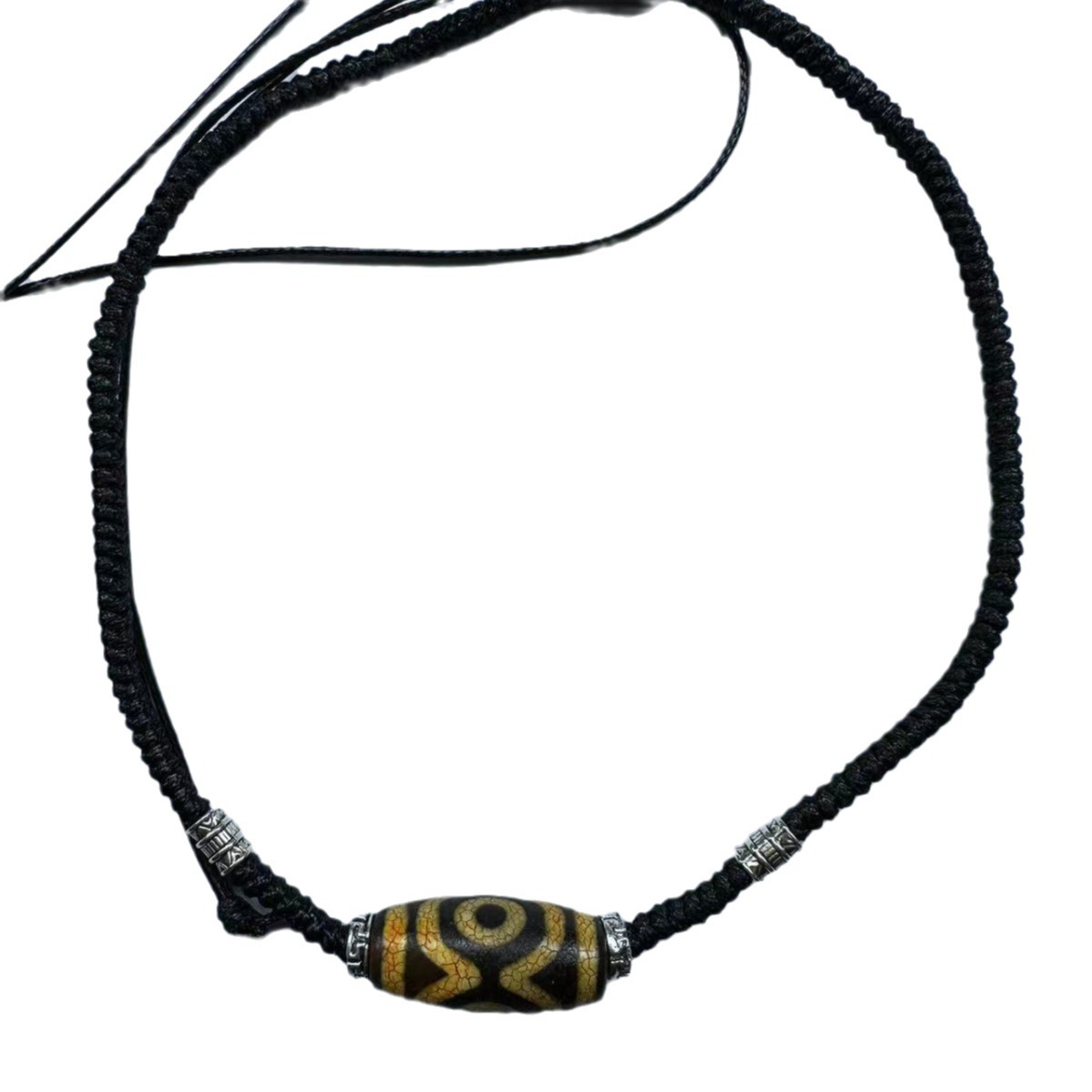 Wholesale Agate Natural Agate Tooth Yellow Three-Eyed Clavicle Beads Loose Beads Bodhi Accessories Pendant Ornaments Factory