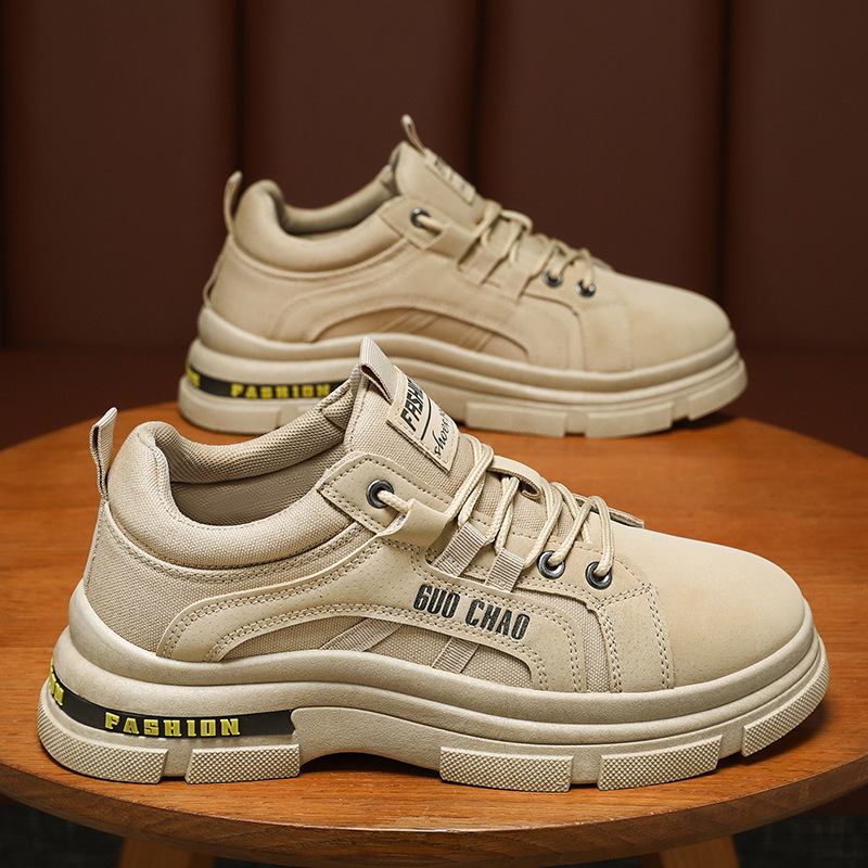 Spring Men's Shoes New Breathable Construction Site Work Labor Protection Shoes Men's Trendy Versatile Thick-Soled Non-Slip Casual Dad Trendy Shoes