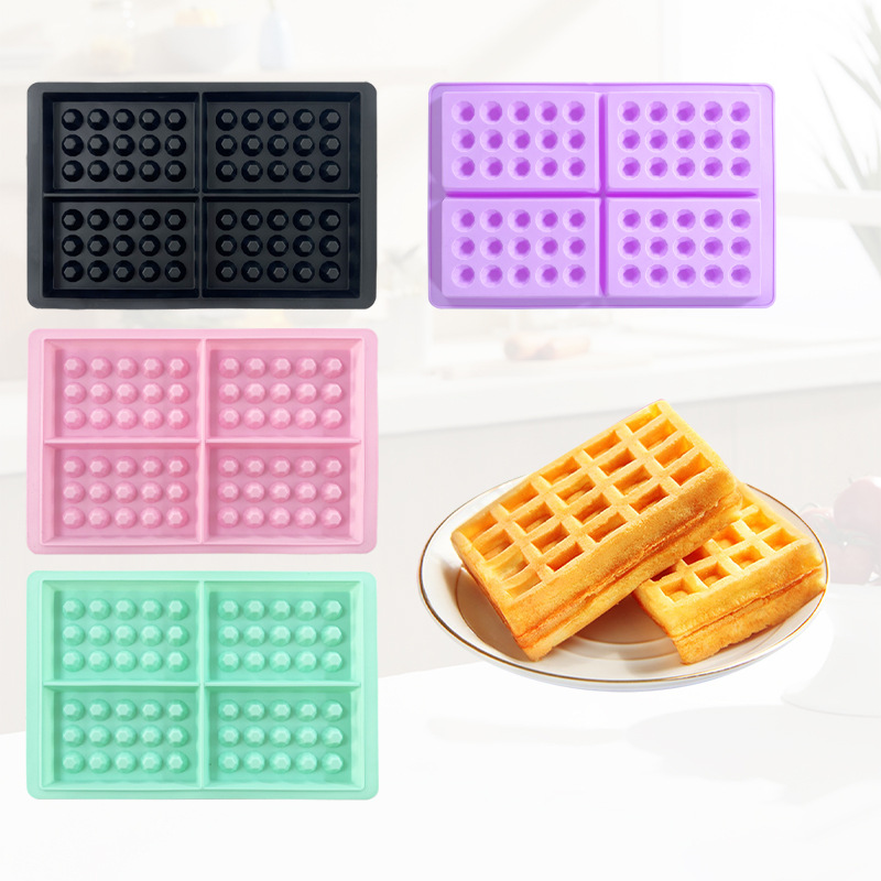 Cross-Border Hot Selling Waffle Square Round Silicone Baking Pan Food Grade Silicone Biscuit Cake Baking Film