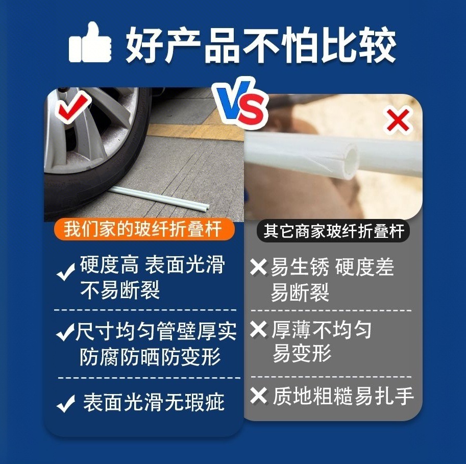 Customized Fiberglass Hollow Tube Tent Support Rod Football Goal Rod Take-Out Box Bracket Alkali-Free Fiberglass Rod