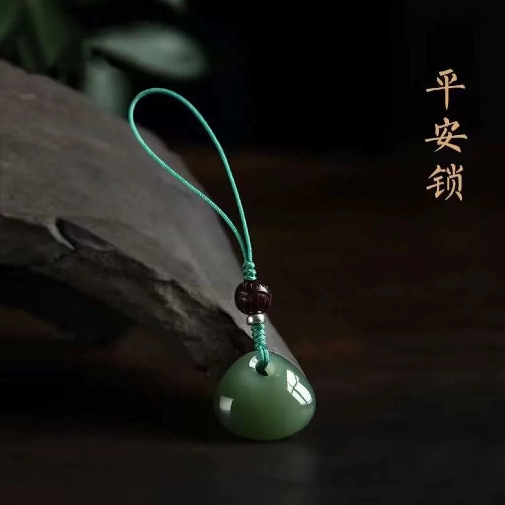 натуральная нефритовая цепочка для мобильного телефона, кулон на удачу, подарок на Новый год