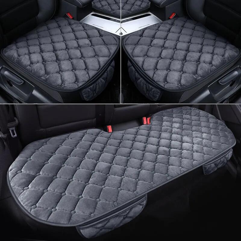 Car Seat Cushion Winter Plush Thickeneded Single Piece Winter Car Cushion Four-Season Universal Rear Seat Cushion Three-Piece Set