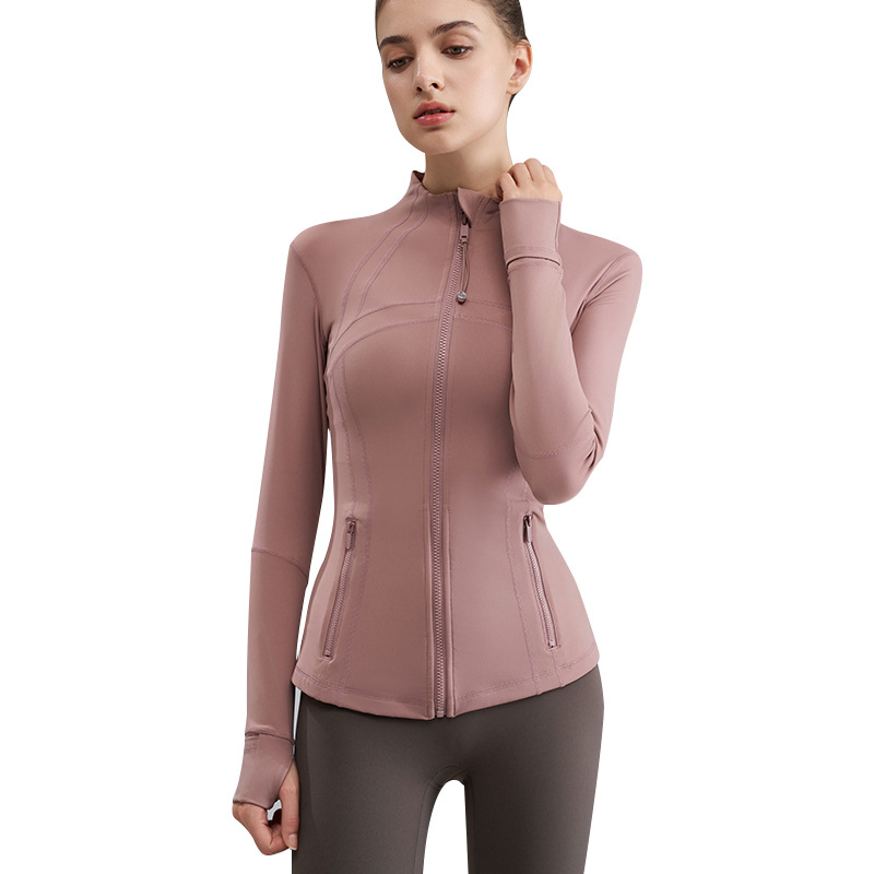 luluDefine Yoga Clothes Coat Spring Autumn and Winter Yoga Top Running Fitness Collar Tight Sports Jacket for Women
