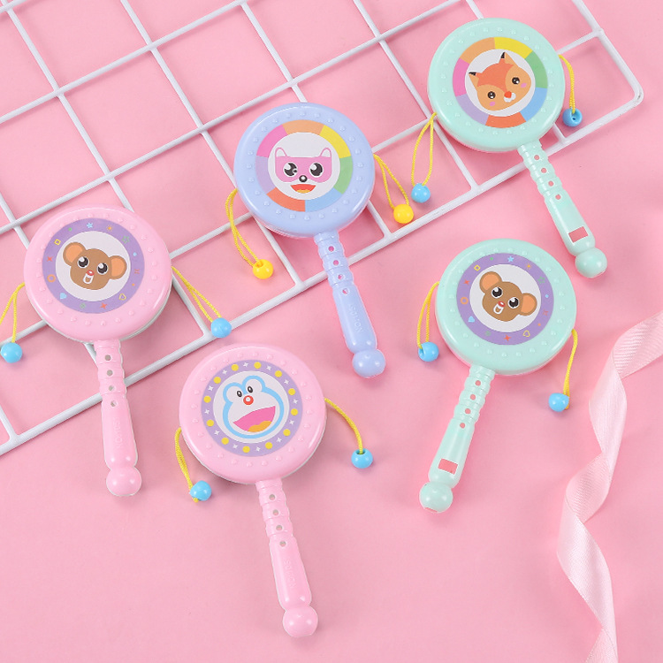 Baby Toys Can Bite Rattle Newborn 3 Months Baby Rattle Drum Puzzle Wave Drum 0-1 Years Old
