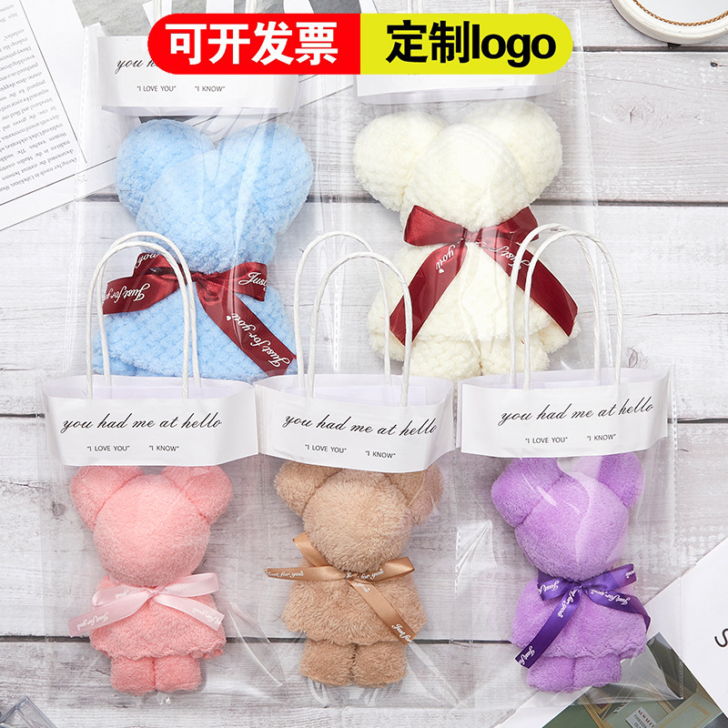 Сувенирное полотенце с медведем, маленький подарок на открытие, креативный подарок для свадьбы