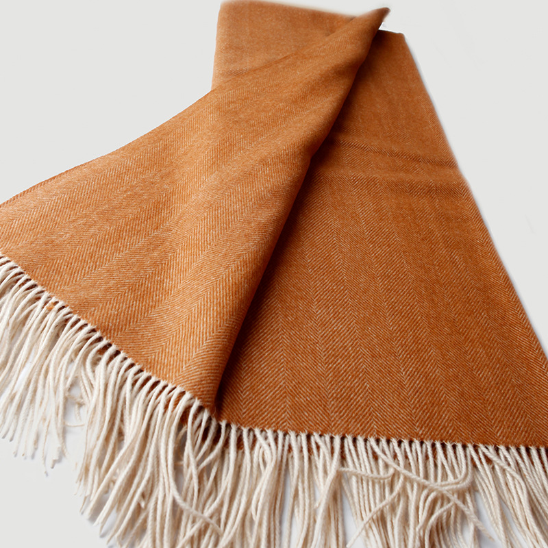 Herringbone Wool Blanket Solid Color Tassel Blend Blanket Travel Home Blanket Air Conditioning Blanket Shawl