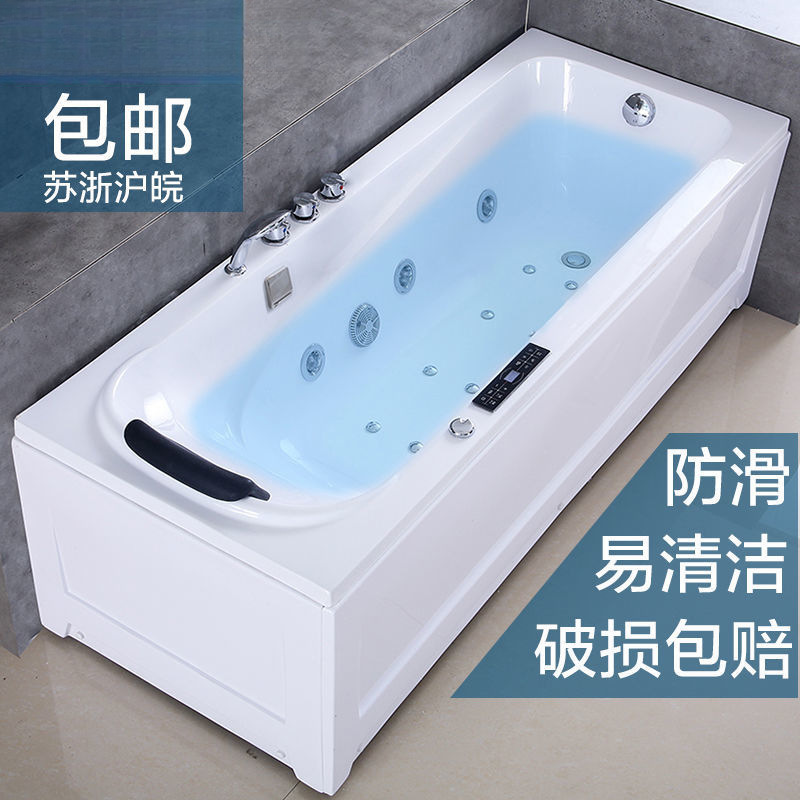 Thickened Freestanding Acrylic Bathtub with Double Skirts, Constant Temperature Heating, Surf Massage Bath, Simple Bathtub, Free Shipping