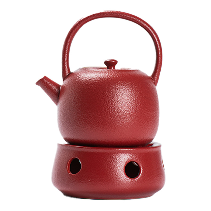 Japanese-style hot tea stove household hot tea warmer tea candle base kung fu tea set suit one pot four cups lifting beam single pot