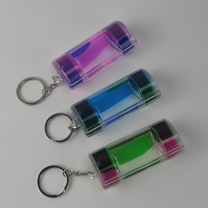 Creative Two-color Oil Leakage Keychain Pendant Oil Leakage Key Chain Gift Small Gift Craft Hanging Pendant