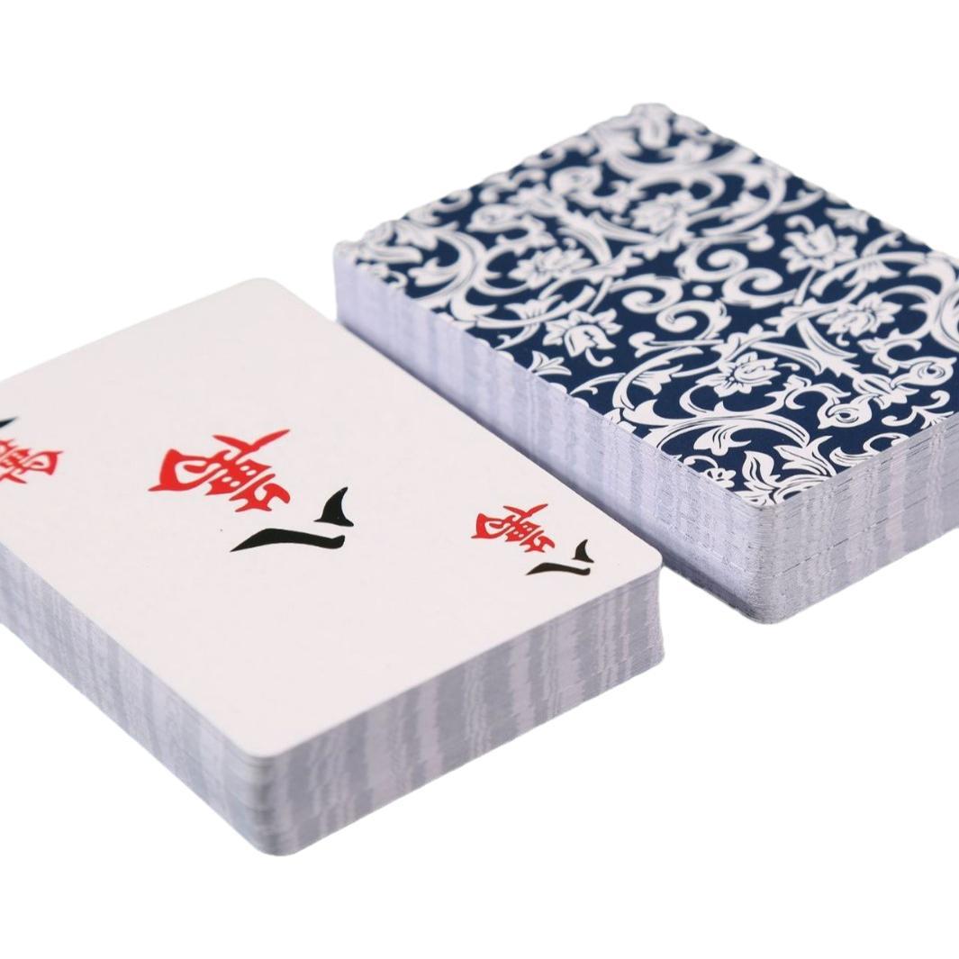 Mahjong Playing Cards Waterproof Portable Mahjong Cards Home Solitaire Mahjong Travel Simple Waterproof Thickened Playing Cards