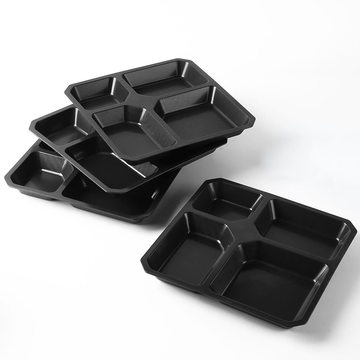 Portable Snack Fruit Five-compartment Platter Wheat Straw Rice Plate Split Dinner Plate