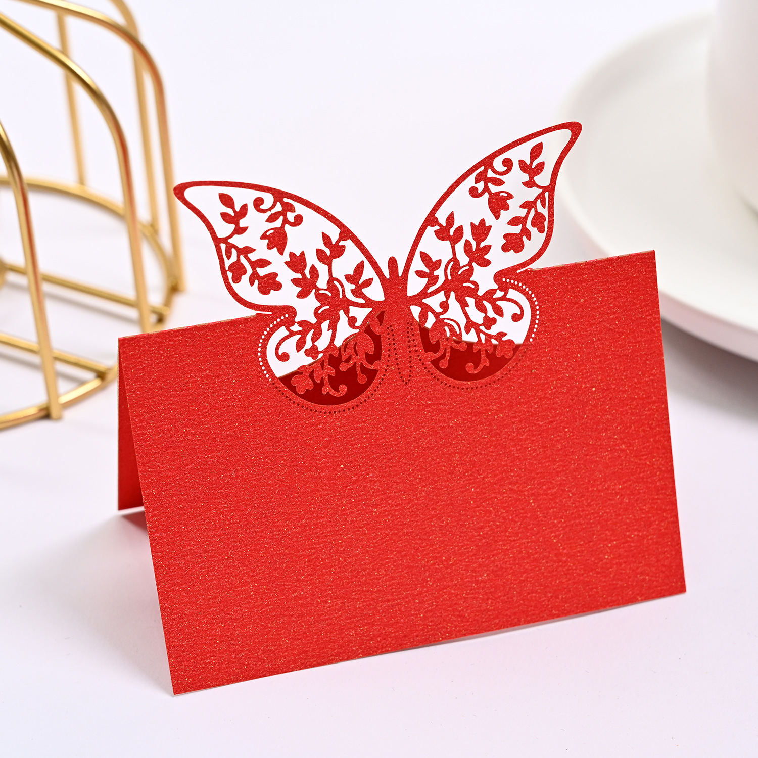 Wedding Hollow Three-dimensional Butterfly Seat Card Laser Hollow Table Card High-grade Paper Desk Card Name Sign-in Desk