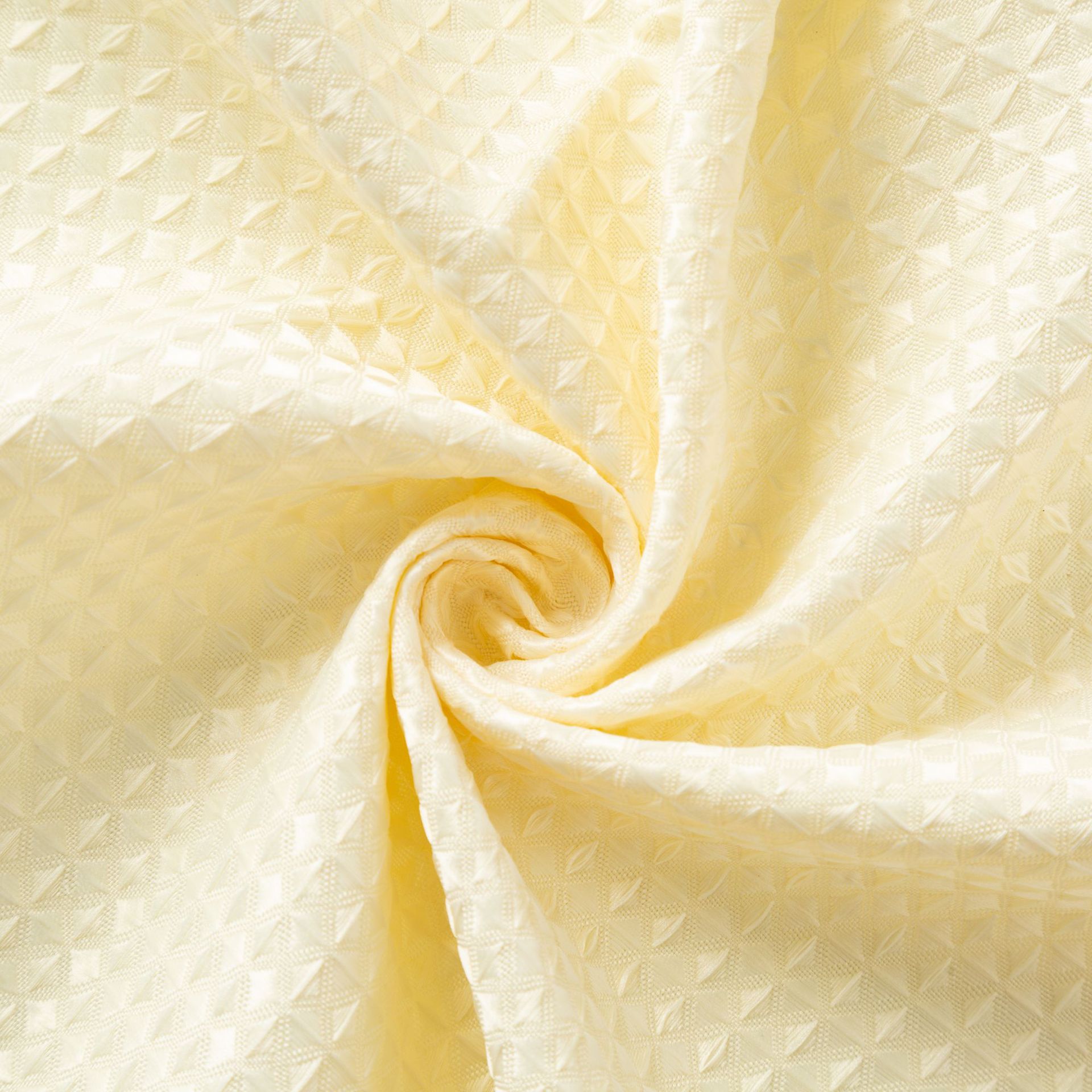 Blogger Recommended Milk White Thickened Jacquard Waffle Bathroom Shower Curtain Punch-Free Waterproof Solid Color Jacquard Cloth Curtain