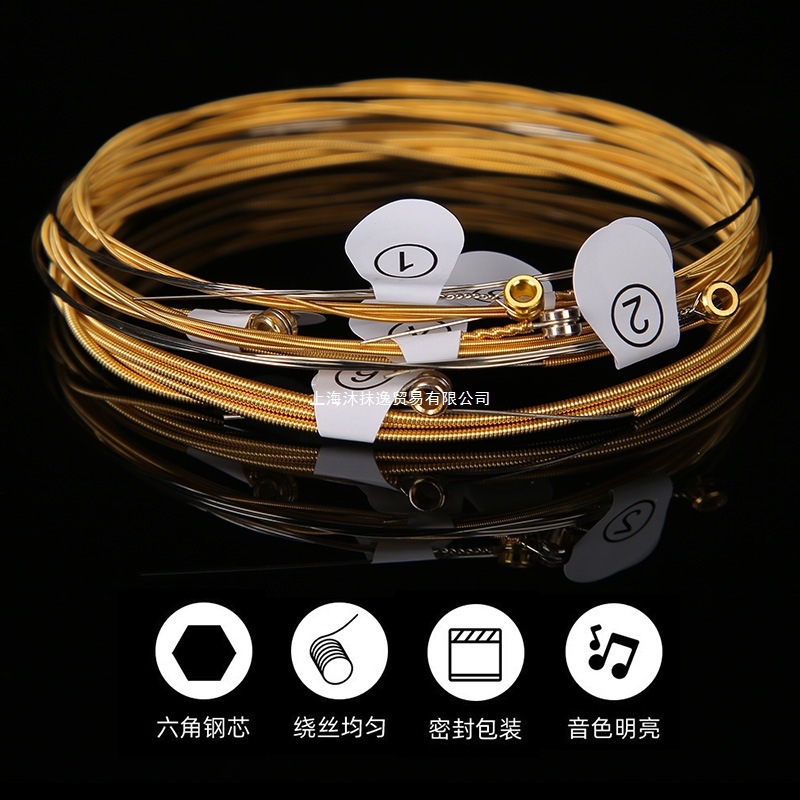 Folk Guitar Strings 1 String 2 String 3 String 4 String 5 String 6 String 1 Set of Strings Guitar String Replacement Acoustic Guitar Strings Complete Set