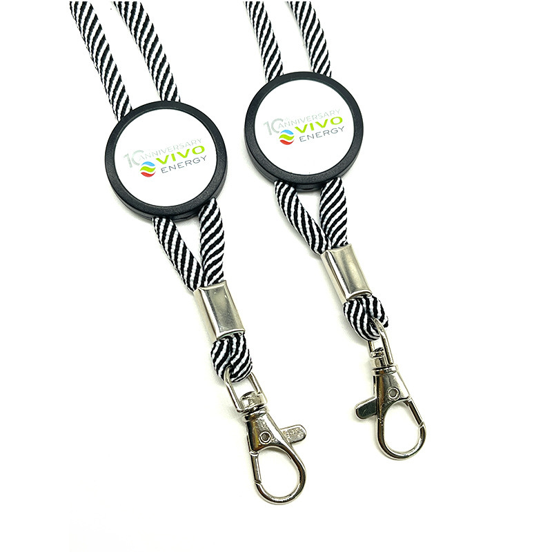 Manufacturer Polyester Twill Jacquard Round Rope Employee Work Permit Lanyard